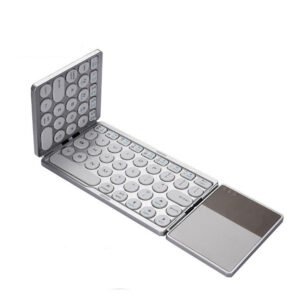 Clavier sans fil avec touchpad, 3 plis, portable, rechargeable, Bluetooth