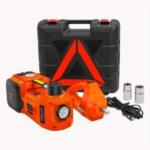 Jeu de levier électrique pour voiture E-HEELP 5 tonnes 12V avec clé à molette et gonfleur, idéal pour changer les pneus de voiture, SUV, berline, MPV, camion, pick-up et réparation de garage.