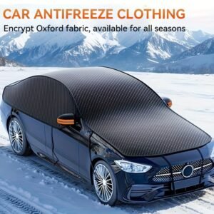 Housse de pare-brise universelle pour voiture avec sangles de fixation - Tissu Oxford à couverture complète, protection tous temps, rangement compact, idéale pour la plupart des voitures