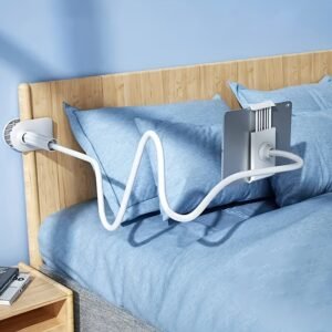 Support universel rotatif à 360 degrés de haute qualité pour tablette et téléphone avec base spirale réglable, support flexible pour utilisation sur bureau et lit - Appareil mains libres compatible avec téléphones et tablettes, idéal pour la maison et la voiture