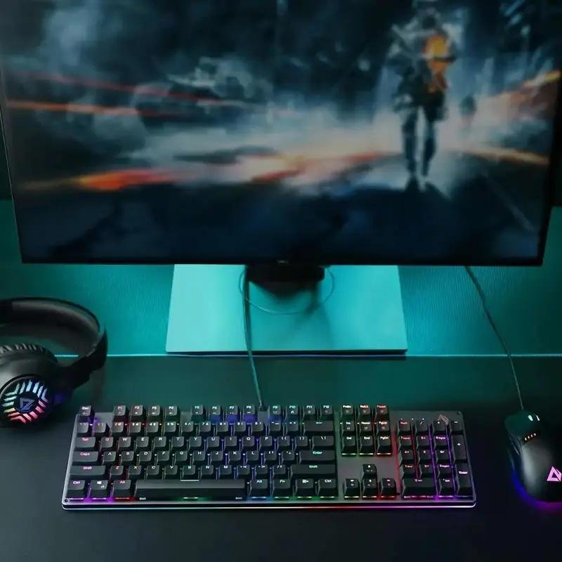 AUKEY KMG12 Mechanical Keyboard 104key with Gaming Software, Blue Switches, RBG Light, 7 Pre-set Colors+12 Lighting Configurations, Full N-Key Rollover - Image 5