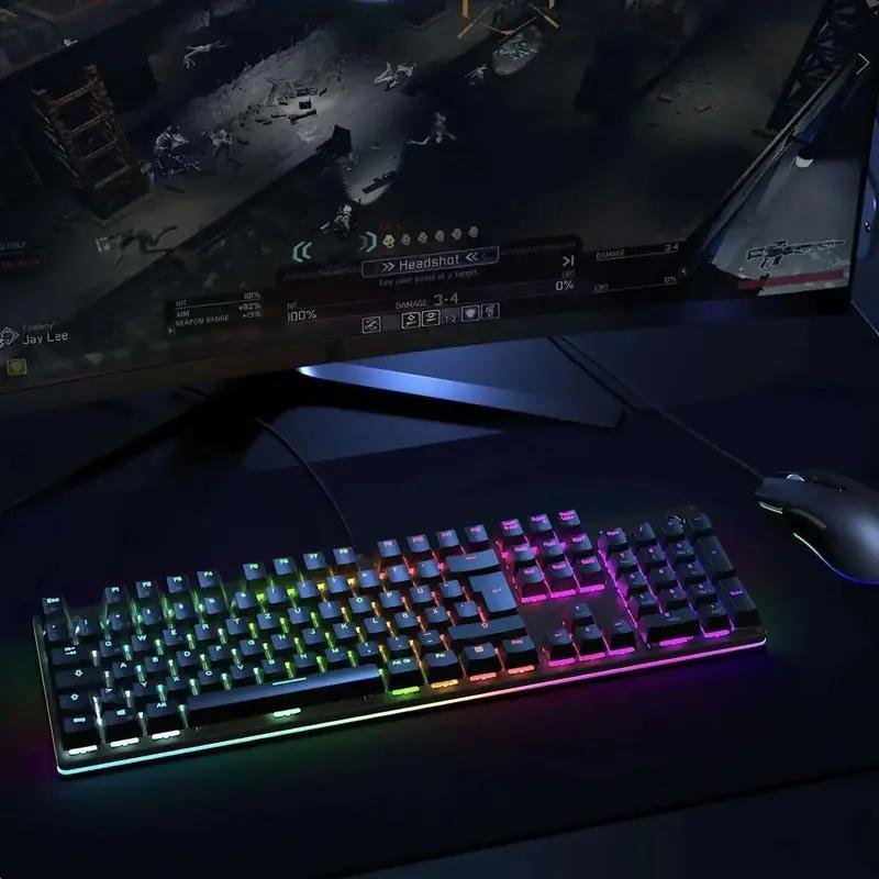AUKEY KMG12 Mechanical Keyboard 104key with Gaming Software, Blue Switches, RBG Light, 7 Pre-set Colors+12 Lighting Configurations, Full N-Key Rollover - Image 8