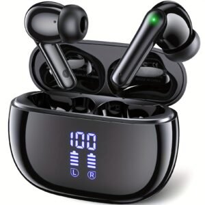 Bluetooth Earbuds, 40Hrs with Charging Case V5.3 Touch Control Ear Buds Hi-Fi Stereo with ENC Noise Cancelling Mic, LED Power Display Charging Case Stereo Bass Earphones Clear Call Earphones for Sports Workout