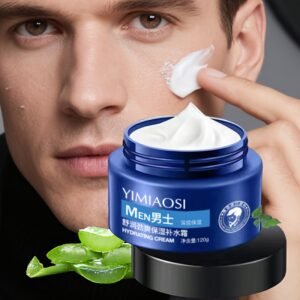 1pc Crème Hydratante pour Hommes à la Crème, Haute Hydratation, Contient du Sodium Hyaluronate, Extrait d'Aloe Vera et de Purslane, Facile à Absorber, Rafraîchissante et Non Grasse, Crème Hydratante pour Hommes