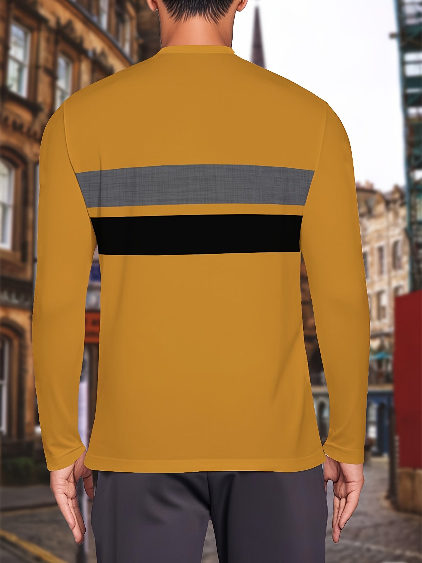 3pcs Men'S Casual Crew Neck Long Sleeve T-Shirts - Geometric Pattern, Regular Fit, Slight Stretch Fabric, Navy Blue, Beige, and Light Gray with Logo, Perfect for Casual Attire, Everyday Tshirt | Crew Neck Shirt | Comfortable Fit, for Cosplay by Firstmothoh Nogral TuhaosiskrCntbtClothing, YourclothingChiBrand Firstmothoh Estore Nov Chuck Chuck The Bombs Frag, BombclothingconChi Ali FirstmothohAndOr Winngsee anShralio MatteGRAlxntenMan My So Cal NylonCool Sticky - Image 3