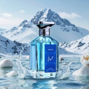 Parfum pour homme - Senteur aromatique épicée, élégant avec motif montagne et éclaboussures d'eau, idéal pour les rendez-vous et le port quotidien, cadeau parfait pour lui, parfum de tous les jours, aspect visuel, parfum de haute qualité