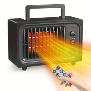 Zayman Chauffage Électrique Portable, Mini Chauffage d'Intérieur Compact, 600W Chauffage Rapide PTC, Protection Anti-Surchauffe et Anti-Basculement, Idéal pour Bureaux, Disponible en Noir et Marron