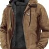 Veste à capuche pour homme à manches longues avec fermeture éclair, haut d'extérieur chaud pour l'automne avec poches