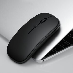 Mouse Sans Fil (Bt5.2/ 3.0 et USB 2.4G) Mode Double Portable Ergonomique avec Récepteur USB Compatible Macbook Pro/Air/Mac/iPad/Tablette/Pc/Bureau Noir