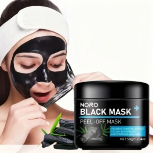 1pc/NORO 2pcs Masque Visage en Charbon de Bambou - Nettoyage Profond des Pores, Apaisant à la Camomille & Contrôle de l'Huile, Adapté à Tous les Types de Peau Claire Beige (Pour Points Noirs, Points Blancs) - Hommes & Femmes, Utilisation Quotidienne ou Soin Spécial