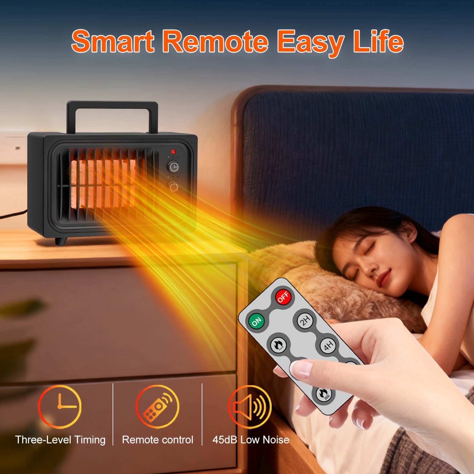 Zayman Chauffage Électrique Portable, Mini Chauffage d'Intérieur Compact, 600W Chauffage Rapide PTC, Protection Anti-Surchauffe et Anti-Basculement, Idéal pour Bureaux, Disponible en Noir et Marron - Image 10