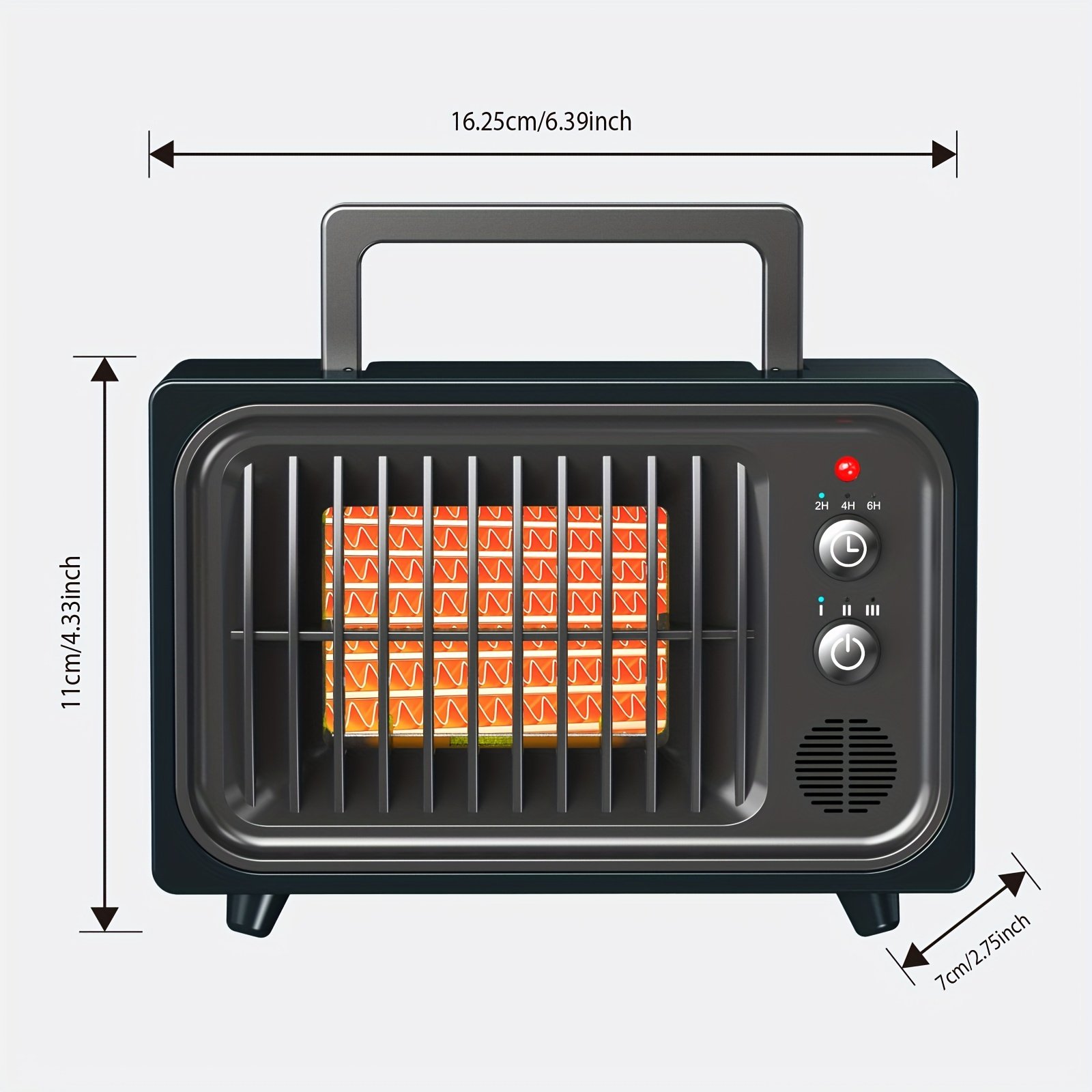 Zayman Chauffage Électrique Portable, Mini Chauffage d'Intérieur Compact, 600W Chauffage Rapide PTC, Protection Anti-Surchauffe et Anti-Basculement, Idéal pour Bureaux, Disponible en Noir et Marron - Image 3