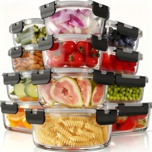 24 boîtes de conservation des aliments, ensemble de boîtes à lunch étanches pour le rangement de la cuisine, directement en provenance du entrepôt local, comprenant 12 récipients en verre + 12 couvercles, hermétiques et adaptés au congélateur, boîte à lunch en verre, convient pour l'organisation des armoires et de la cuisine