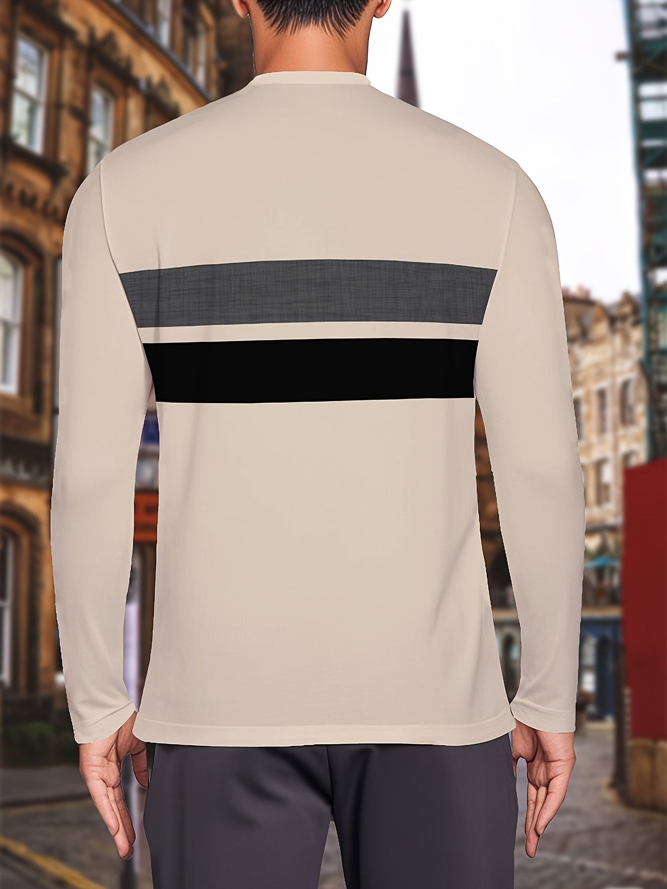 3pcs Men'S Casual Crew Neck Long Sleeve T-Shirts - Geometric Pattern, Regular Fit, Slight Stretch Fabric, Navy Blue, Beige, and Light Gray with Logo, Perfect for Casual Attire, Everyday Tshirt | Crew Neck Shirt | Comfortable Fit, for Cosplay by Firstmothoh Nogral TuhaosiskrCntbtClothing, YourclothingChiBrand Firstmothoh Estore Nov Chuck Chuck The Bombs Frag, BombclothingconChi Ali FirstmothohAndOr Winngsee anShralio MatteGRAlxntenMan My So Cal NylonCool Sticky - Image 5