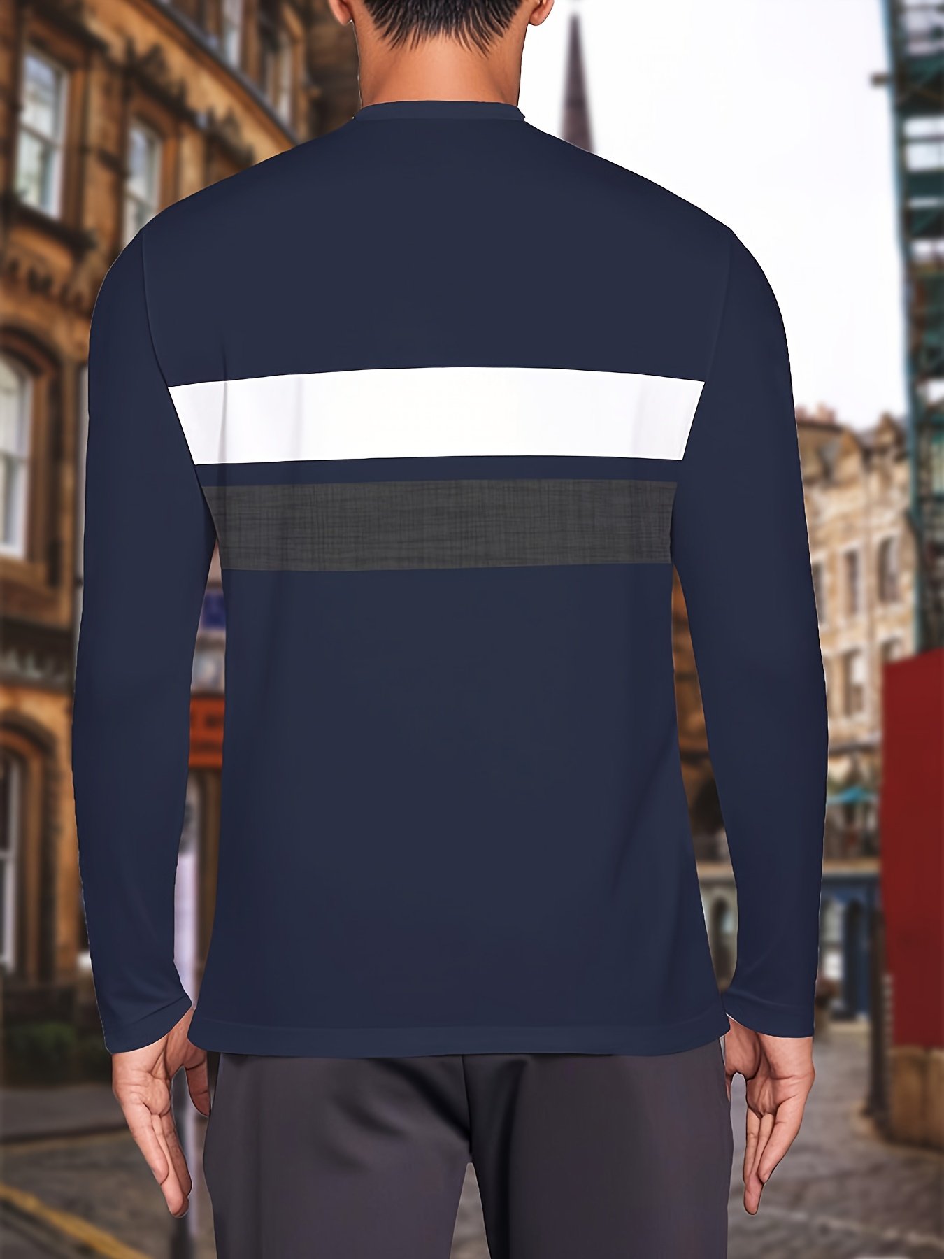 3pcs Men'S Casual Crew Neck Long Sleeve T-Shirts - Geometric Pattern, Regular Fit, Slight Stretch Fabric, Navy Blue, Beige, and Light Gray with Logo, Perfect for Casual Attire, Everyday Tshirt | Crew Neck Shirt | Comfortable Fit, for Cosplay by Firstmothoh Nogral TuhaosiskrCntbtClothing, YourclothingChiBrand Firstmothoh Estore Nov Chuck Chuck The Bombs Frag, BombclothingconChi Ali FirstmothohAndOr Winngsee anShralio MatteGRAlxntenMan My So Cal NylonCool Sticky - Image 7