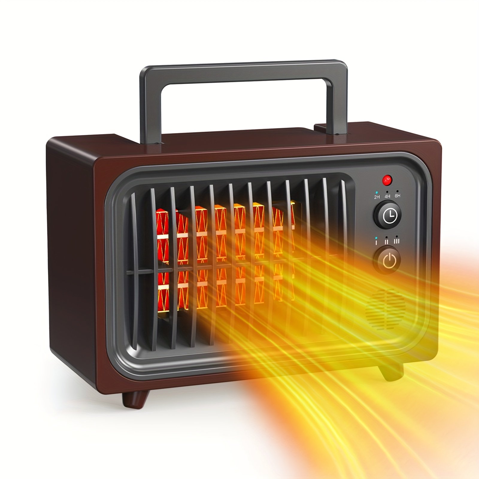 Zayman Chauffage Électrique Portable, Mini Chauffage d'Intérieur Compact, 600W Chauffage Rapide PTC, Protection Anti-Surchauffe et Anti-Basculement, Idéal pour Bureaux, Disponible en Noir et Marron - Image 4