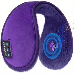 LC-dolida Winter Ear Muffs & Wireless Headphones 2-in-1, Unisex Thermal Headphones with Noise Cancelling Mic, Wireless 5.4, USB-C Charging, 10H Playtime, Ergonomic Headband & Detachable Cable, for Outdoor Sports, Cycling, Skating