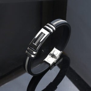 [Fashionable Bracelet] Stainless Steel Faux Leather Bracelet | Gorgeous, Fashionable, Minimalist, Men's and Women's Jewelry Gift