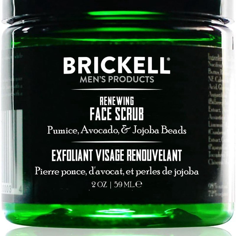 Gel Exfoliant Visage Homme Brickell 60ml | Micro-Billes Exfoliantes Profondes, Extrait de Café et Ponce, Parfumé, Convient à Tous les Types de Peau