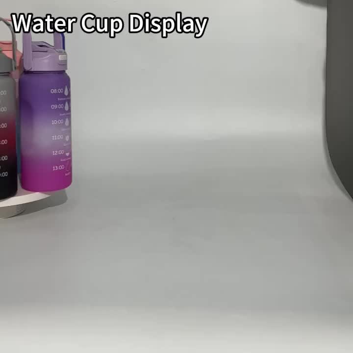 3pièces Ensemble de bouteilles d'eau motivantes avec autocollants et breloques gratuits, gourde d'eau étanche sans BPA avec marqueur de temps (2000ml + 900ml + 280ml) - Image 8