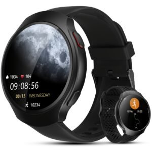 Montre Connectée 2026 avec Chat AI Extérieur et Système de Positionnement GPS, Montre Intelligente pour Femmes et Hommes, Écran AMOLED Courbé de 1,43 Pouces, Montre Sportive, 150+ Modes Sportifs, Appels Sans Fil, Suivi du Sommeil, Double Bracelet en Silicone, Batterie Haute Efficacité 390mAh pour 7