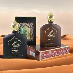 3, 38oz Oud Al-Sultan Parfum Spray pour Hommes et Femmes - Parfum Floral et Fruité Longue Durée, Élégant Design de Chapeau Doré, Parfait pour les Soirées en Couple, les Fêtes ou les Cadeaux, Parfum de Soirée en Couple, Emballage Sophistiqué, Qualité de Parfum Premium
