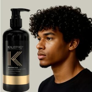 Crème Définissante pour Boucles Homme - Tenue Forte, Léger et Non Gras, -Frisottis, Contrôle des Mèches 24H, Boucles Naturelles, Aspect Poli, Formule Sans Graisse, Tenue Longue Durée, Produit de Coiffage Essentiel, Soins Quotidiens