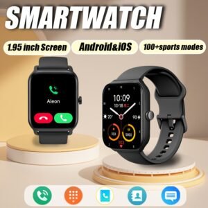 Montre Connectée Intelligente avec Écran Tactile 1,95" – Compatible Android, Suivi du Sommeil, Musique & Appels, Fitness Multi-Modes, Fonction Trouver la Montre – Idéale pour Android et Smartphones