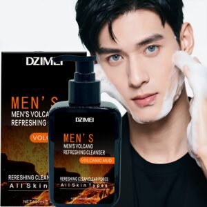 Nettoyant Visage pour Hommes en Bouteille Pressée de Boue Volcanique Noire 5905,51 Pouces, Contrôle de l'Huile, Hydratant, Rafraîchissant Longue Durée, Sans Alcool, Conçu pour Hommes, Série de Soins Beige Clair Doux, Beige Clair Uniforme, Beige Clair, Offre une Expérience de Nettoyage Agréable