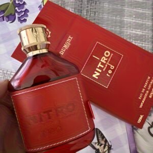 Dumont NITRO Rouge Parfum Homme Arabe - Longue Tenue 3.38oz - Fragrance Gratuite, Parfum de Luxe Moyen-Orient Dubaï pour Usage Quotidien, Travail, Rencontres, Cadeau de Saint-Valentin pour Lui