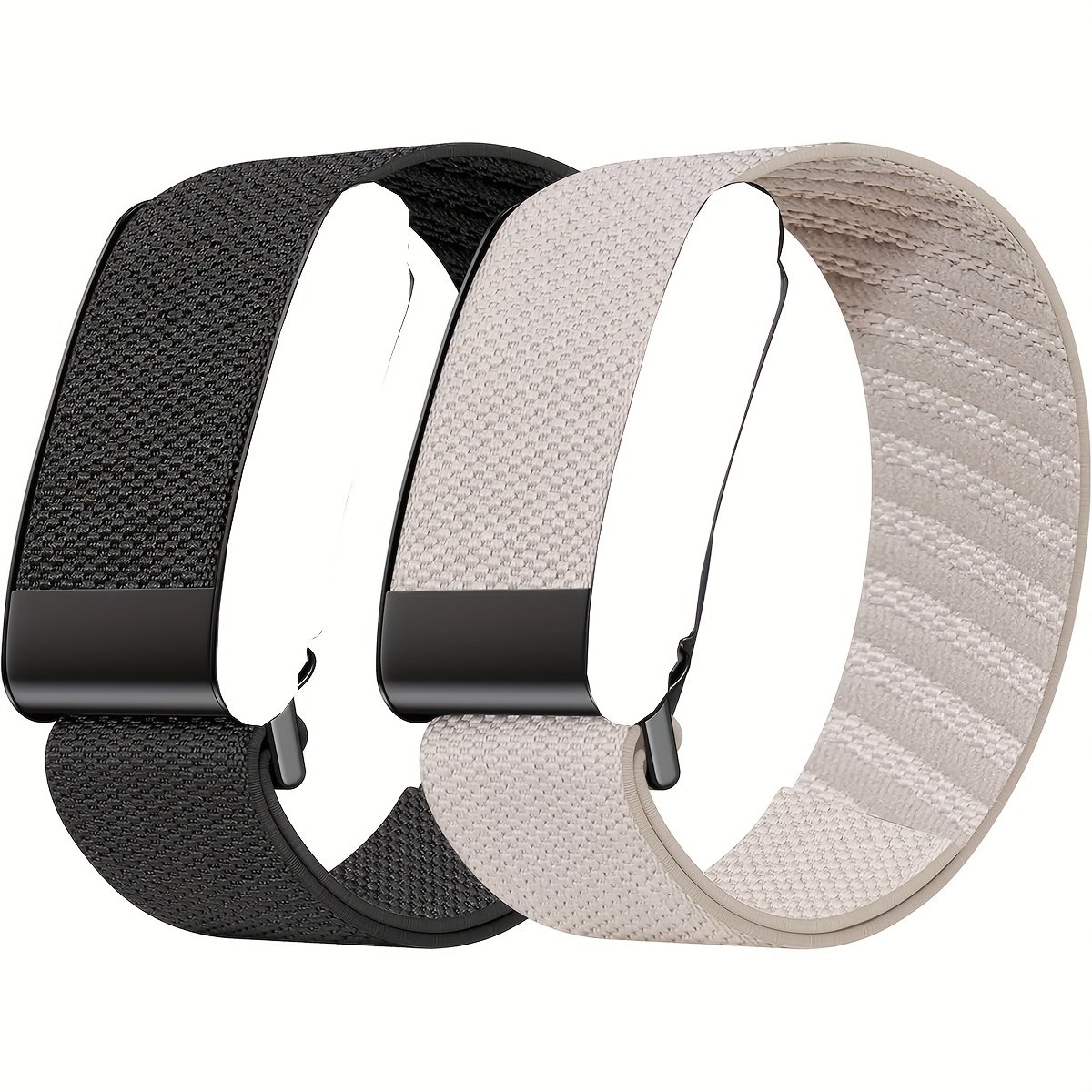 Pack de 2 Bracelets Sportives en Nylon Élastique Compatibles avec Whoop 4.0/3.0 - Séchage Rapide, Respirantes et Absorbant la Transpiration, Ajustables, Noir & Beige, Adaptées aux Poignets de 5.9"-9.1" (Capteur Non Inclus), Sangles de Gymnase, Accessoire Fitness, Design Épuré, Confortable à Porter, Remplacement pour Bracelet, Pour Actifs, Légères, Bracelet pour Tracker de Fitness, Professionnels du Sport - Image 9