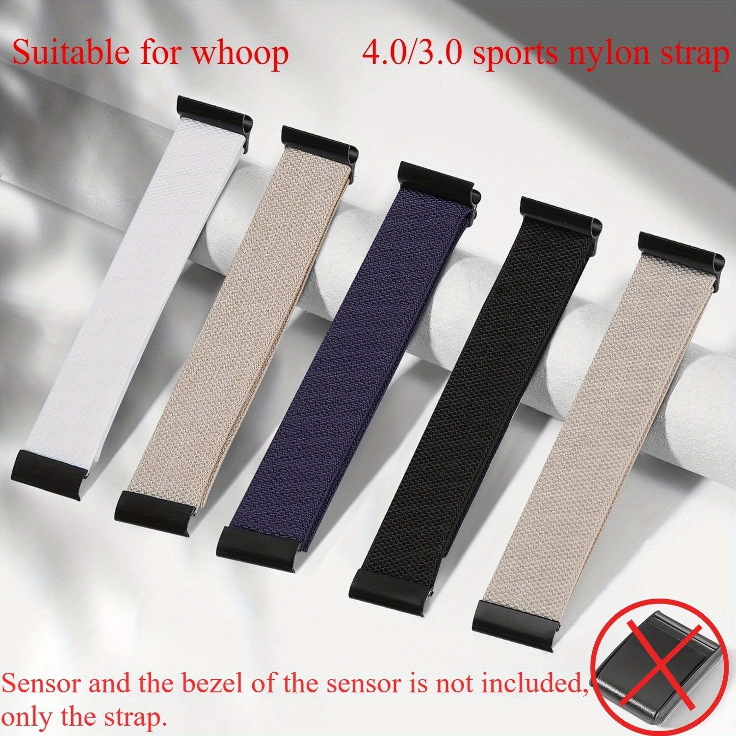 Pack de 2 Bracelets Sportives en Nylon Élastique Compatibles avec Whoop 4.0/3.0 - Séchage Rapide, Respirantes et Absorbant la Transpiration, Ajustables, Noir & Beige, Adaptées aux Poignets de 5.9"-9.1" (Capteur Non Inclus), Sangles de Gymnase, Accessoire Fitness, Design Épuré, Confortable à Porter, Remplacement pour Bracelet, Pour Actifs, Légères, Bracelet pour Tracker de Fitness, Professionnels du Sport - Image 8