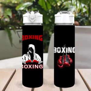 1pc Bouteille d'Eau Sportive en Plastique 750ml/26oz, Design Créatif Élément de Boxe, Imprimé Mignon, Couvercle Pop-Up Étanche, Léger, Durable, Grande Capacité, Réutilisable, Idéal pour Bureau, Gym, Sports Extérieurs, Yoga, Course, Halloween, Noël, Saint-Valentin, Thanksgiving, Cadeaux