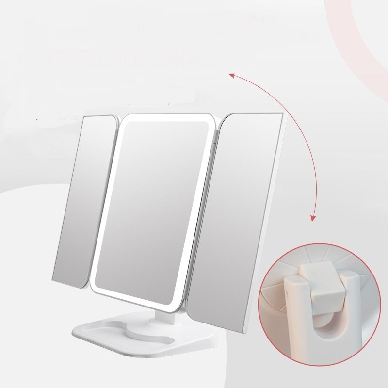 Trifold Makeup Mirror With Light 68 LED Vanity Mirrors 10X Magnifying 180Rotation - Image 8