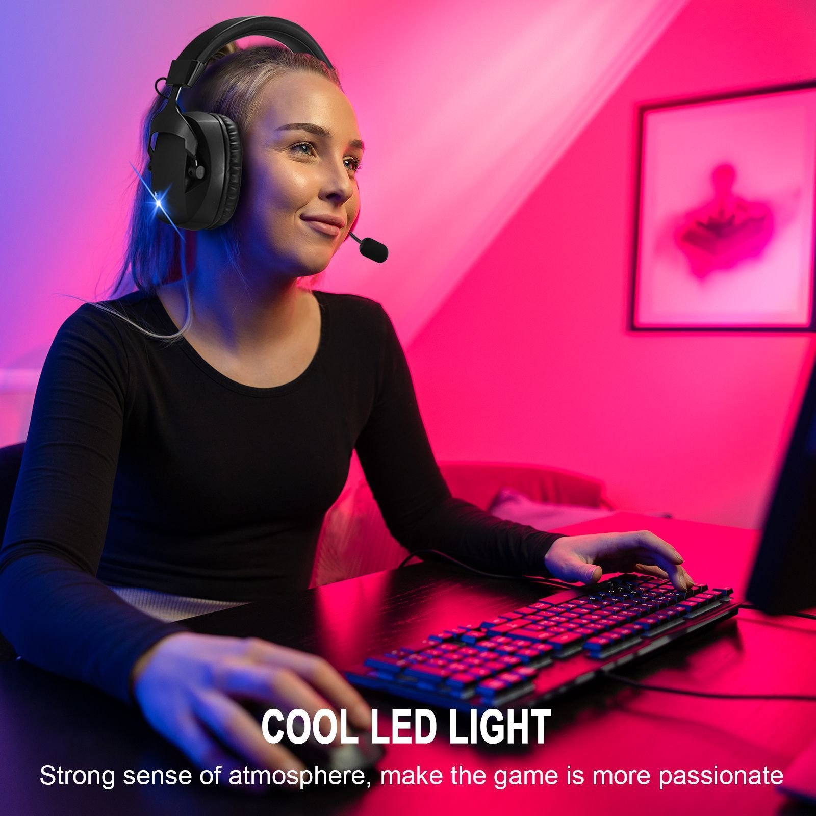 Cross-Border Over-Ear Bluetooth Headphones With Wireless Microphone 2.4G Dual-Mode, For E-Sports, Gaming PCs & PS5 - Image 3