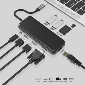 9in1 dual HDMI + VGA + Gigabit network card