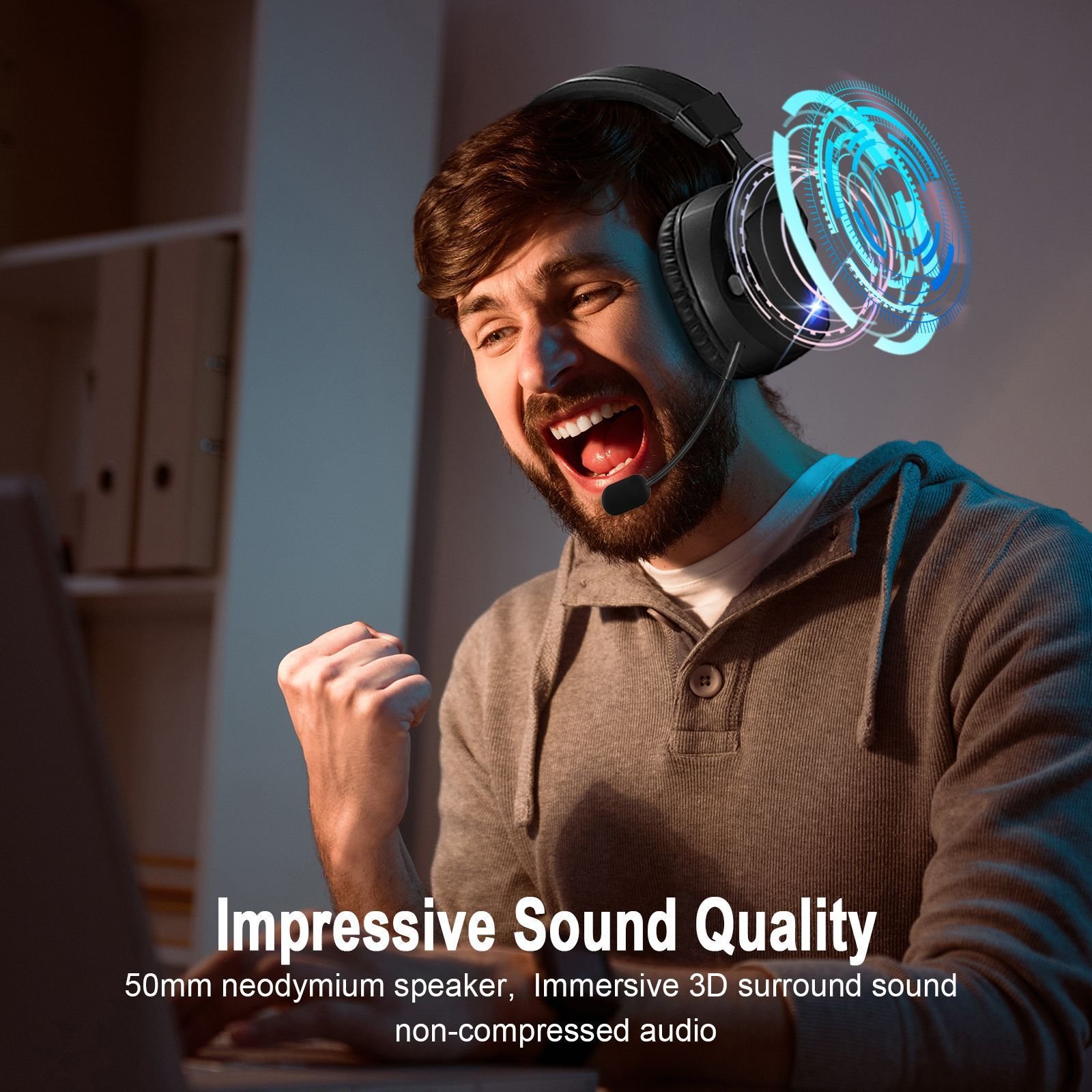 Cross-Border Over-Ear Bluetooth Headphones With Wireless Microphone 2.4G Dual-Mode, For E-Sports, Gaming PCs & PS5 - Image 8